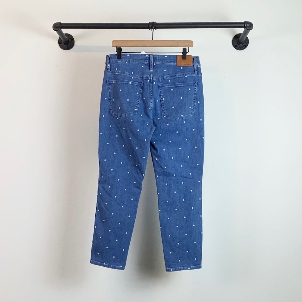 NWT J. Crew Vintage Straight High Rise Jeans In Scattered Dots Blue/White - Picture 7 of 9